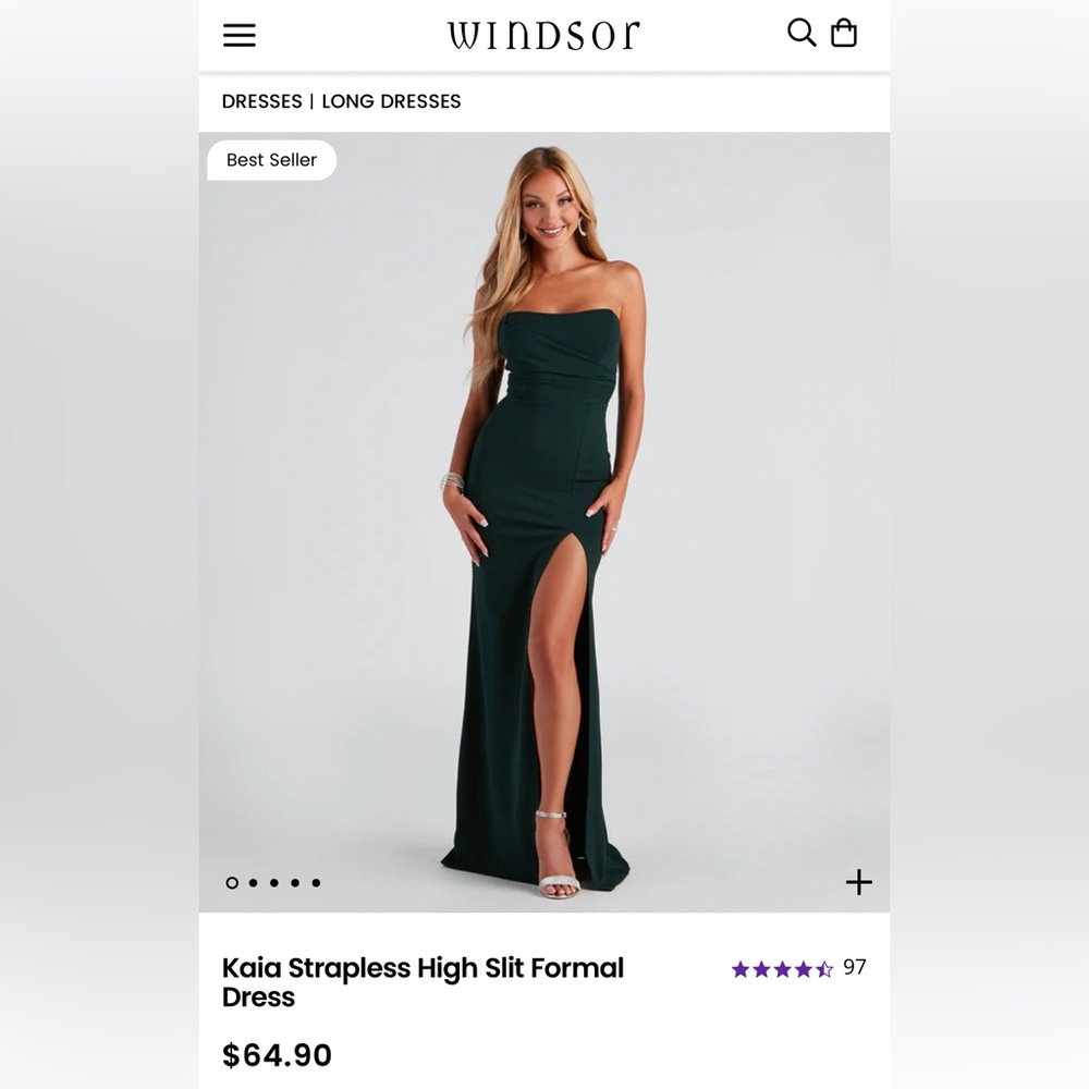 Windsor Strapless Slit Formal Dress